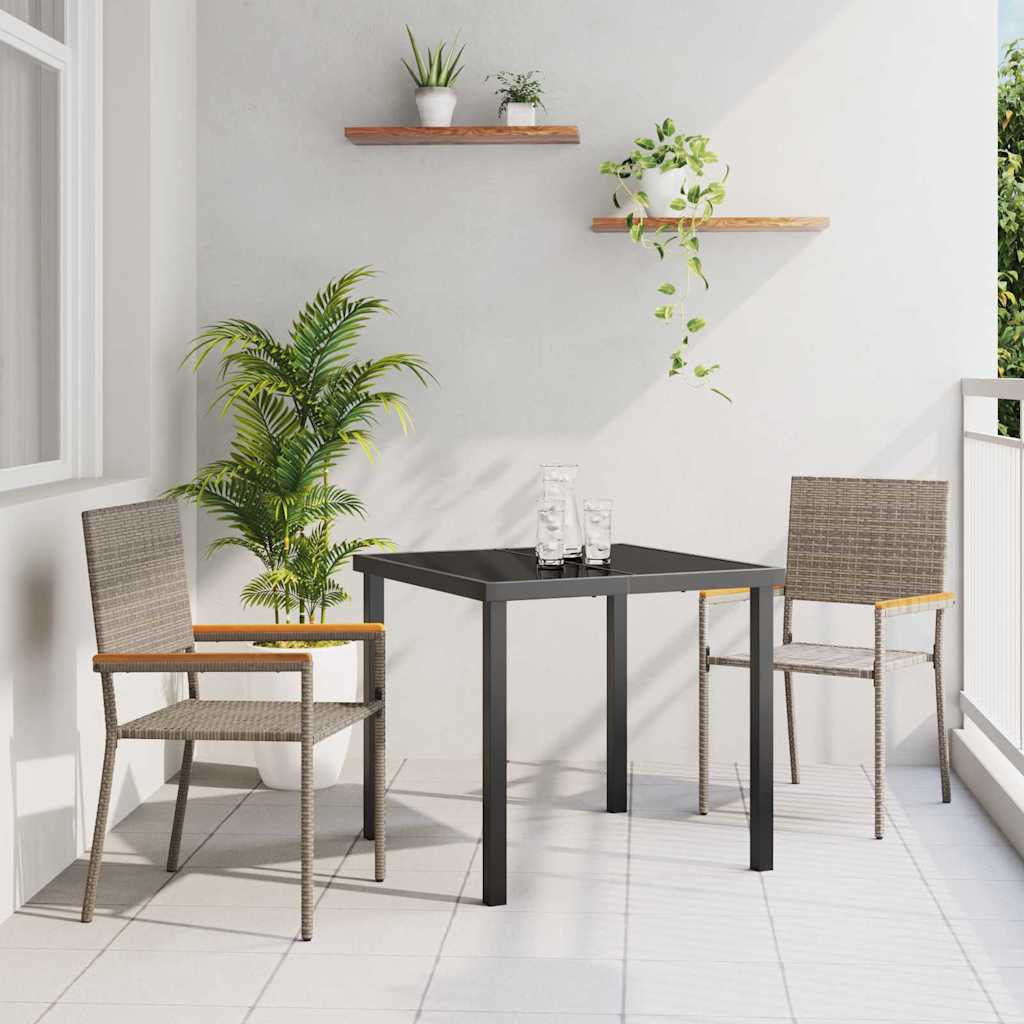 Garten Stapelstühle 2 pcs Grau, Braun